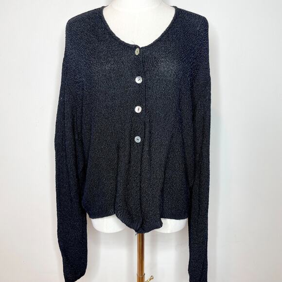 Vintage 90s Coldwater Creek Dark Cottagecore Boho Witchy Coastal Cardigan L - Picture 1 of 6